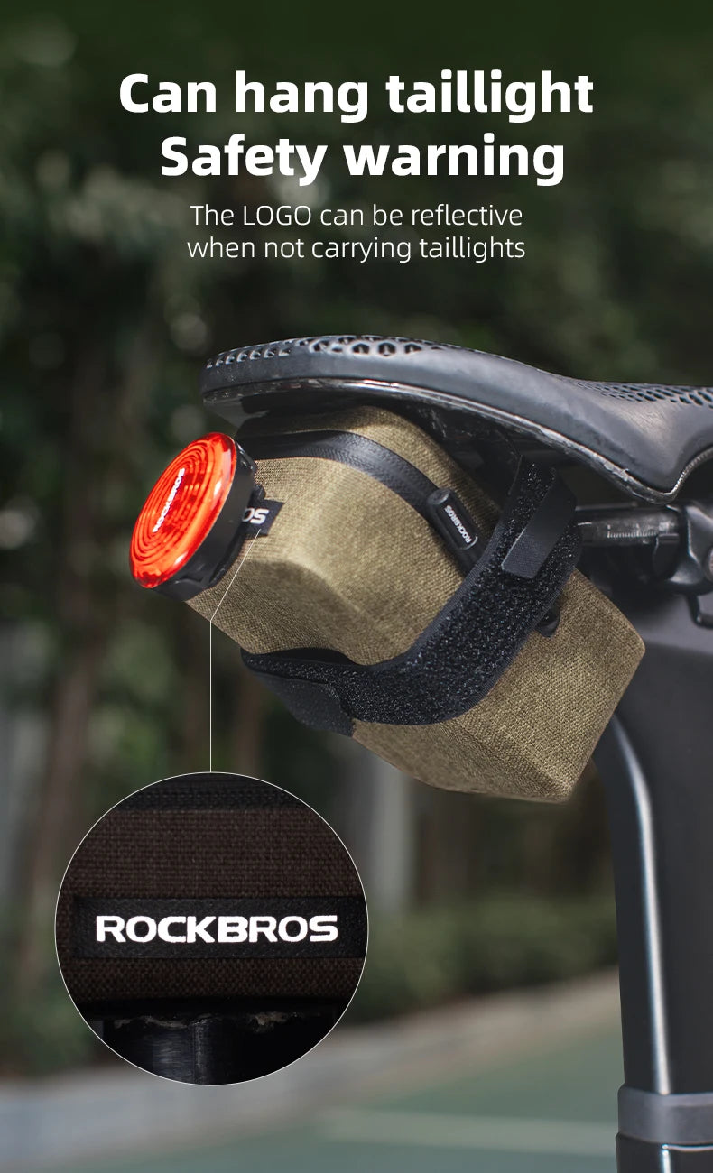 ROCKBROS Bike Saddle Bag Waterproof MTB Road Bike Bag Portable 0.4LMini Tail Bag Lightweight