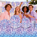 Cosmic Chic Pink Purple Party Tableware Set Y2K Lightning Paper Plates Cups Napkins For Girls Kpop Theme Birthday Decor