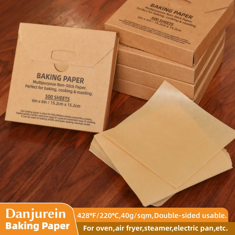 Parchment Paper Baking Paper Square Non-Stick Precut 4” to 12” Grilling Oven Air Fryer Steaming Burger Paper Baking Supplies