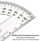 Professional Plastic Set Square Drafting Tools Transparent Angle Protractor Geometry With Handle Scale Ruler School Office