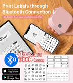 Phomemo P12 Label Maker with Tape Mini Label Printer Machine for Stain Ribbon Portable Bluetooth Label Printer Best Gift