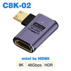 NNBILI HDMI2.1 48Gbps 8K@60Hz 4K@120Hz Ultra High-Speed Adapter Mini/Micro HDMI to HDMI Converter for PS5 X/S PC HDTV Projector