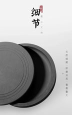 Natural Original Stone Inkstone Table with Cover End Ink Pond Plate Strip Grinding Student Beginners