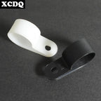 100pcs White R Shape Cable Clips Screw Fixing Nylon PA66 Plastic Desk Office Electric Wire Holder Fastener Management