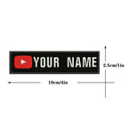 YouTube Logo 10X2.5cm Embroidery Custom Name Text Patch Stripes Badge Iron On Or  Patches