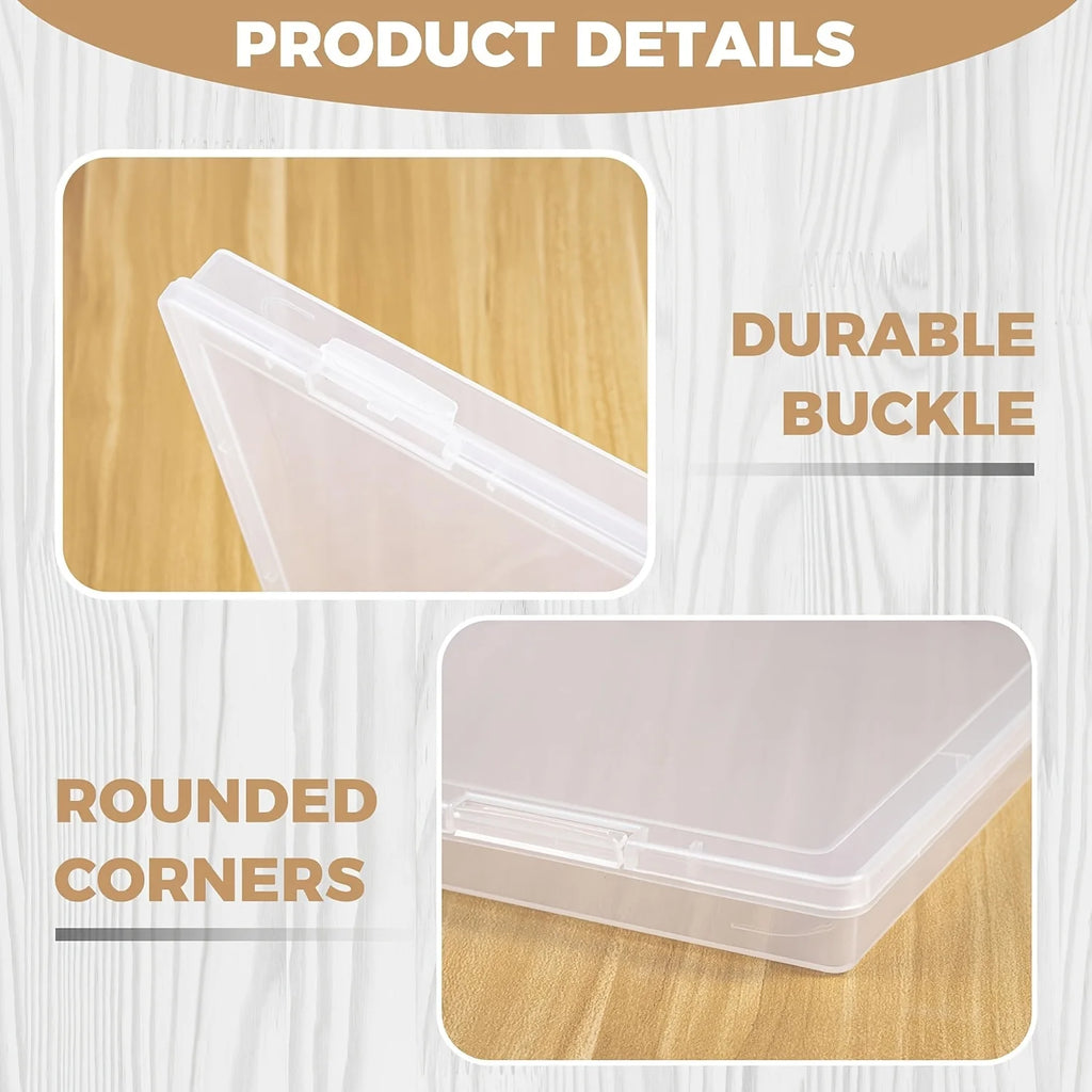4/8 Pack A4 Plastic Storage Containers with Lids Organizing Home and Office, Gift Boxes for Presents, Document Storage for Pap