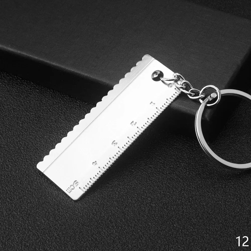 Key Ring Tape Measure Keychain Gauging Tools Retractable Ruler Pull Ruler Measuring Tools Stainless Steel Portable