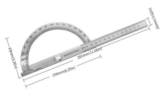Stainless Steel Protractor & Angle Ruler Set, Multi-Angle Measuring Tool for Woodworking, Precision Angle Finder Goniometer