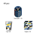Batman Block Birthday Party Supplies Decoration Tableware Tablecloth Paper Cup Plate Napkin Cake Topper Kids Favors Gifts