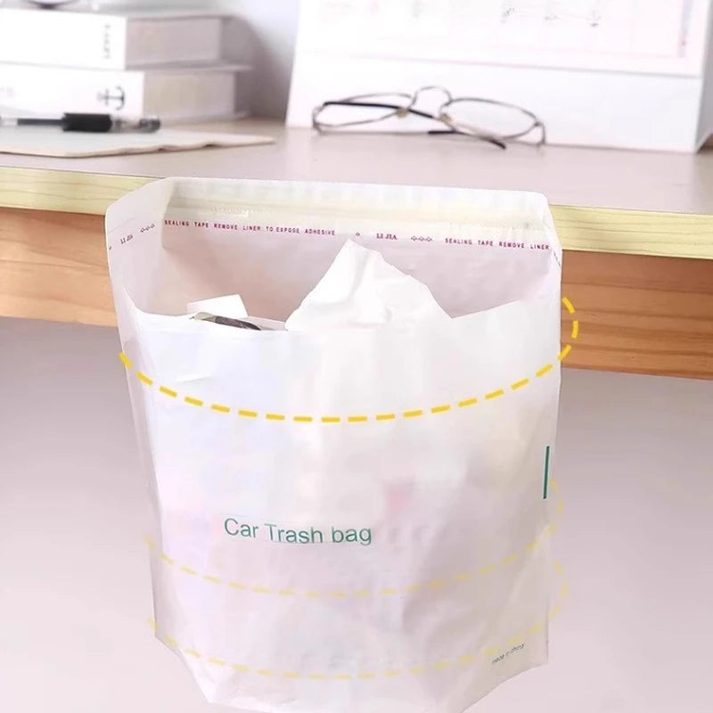 20-60Pcs Car Disposable Trash Bags Self-Adhesive Garbage Bag Portable Traceless Pasting Rubbish Storage Bag For Car Home Office