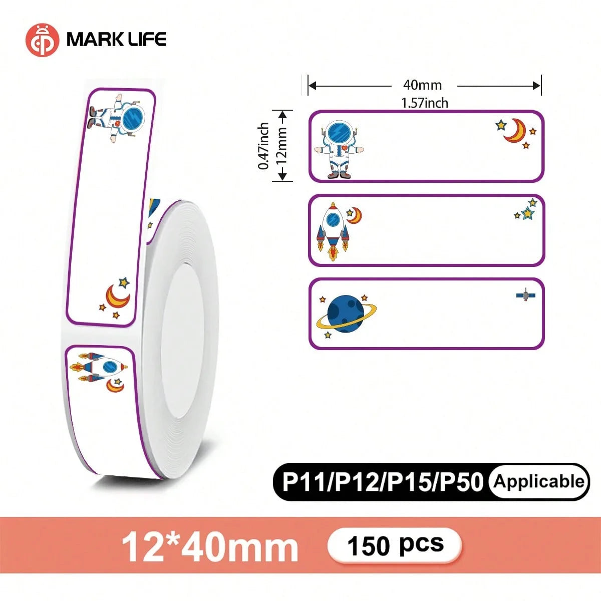150pcs Waterproof Blank Self Adhesive Assorted Stickers Removable 12x40mm Label Stickers Name Tag Bottle File Document