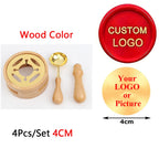 Custom Wax Seal Stamp Kit Personalized Image/LOGO Customized Wax Sealing Stamp with Melting Spoon set for Wedding Invitation Wax