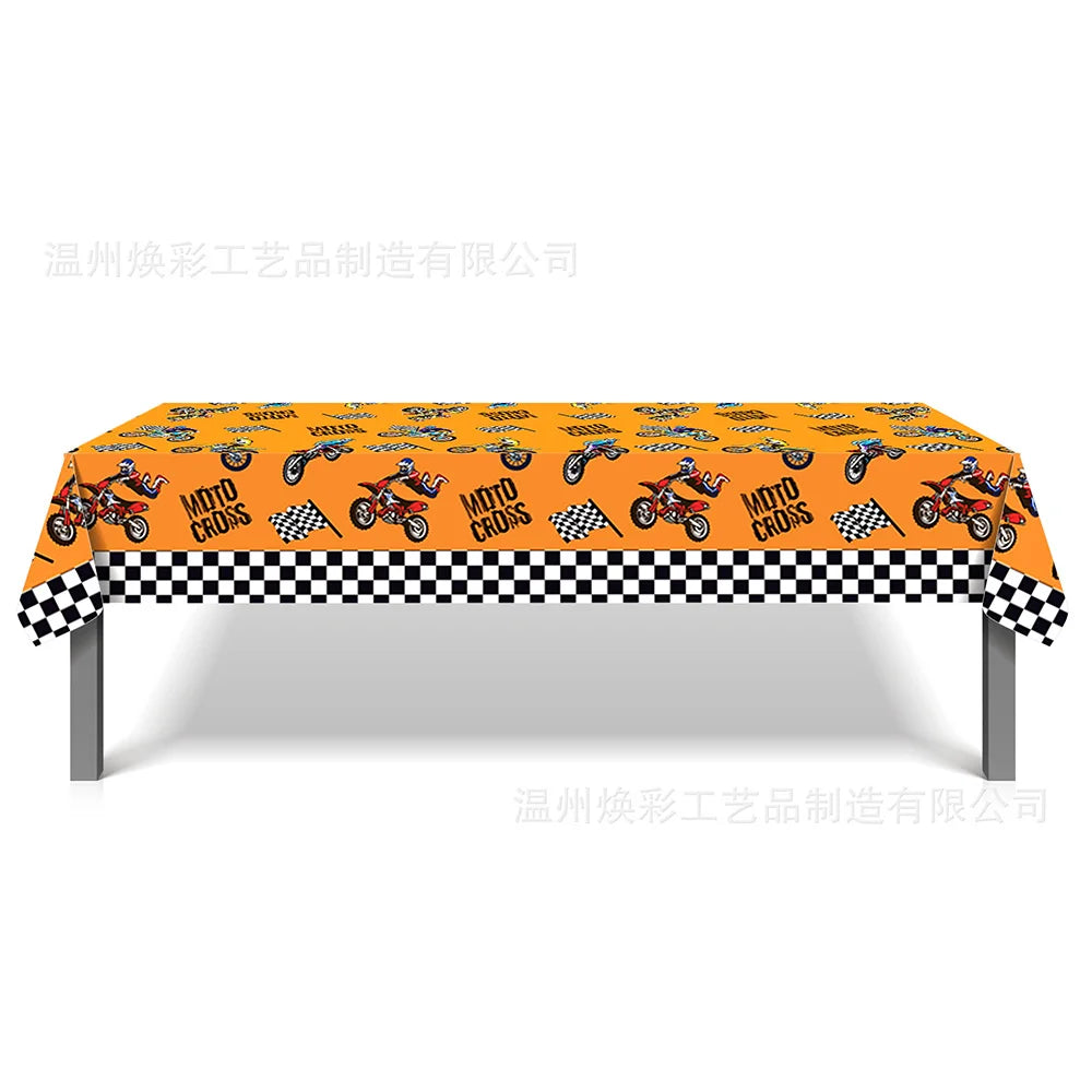 Motorcycle Dirt Biker Birthday Party Supplies Motocross Dessert Paper Plates Cups Napkins Disposable Tableware Favor For Boys