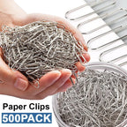 50-500PCS Stainless Steel Paper Clips Rustproof Sturdy Coated U-shaped Paperclips for Student Office School Stationery Supplies