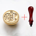 2PCS Clear Sealing Stamp Head Wax Seal Craft Supplies Wax Seal Stamp and Handle Stamp Scrapbooking Supplies Craft HCZ0106