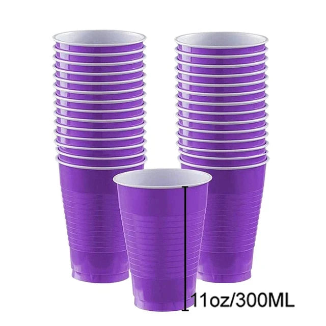 Solid Purple Color Party Decorations Disposable Paper,Cups,Plates,Spoons,Kids Birthday Supplies Baby Shower Decorations