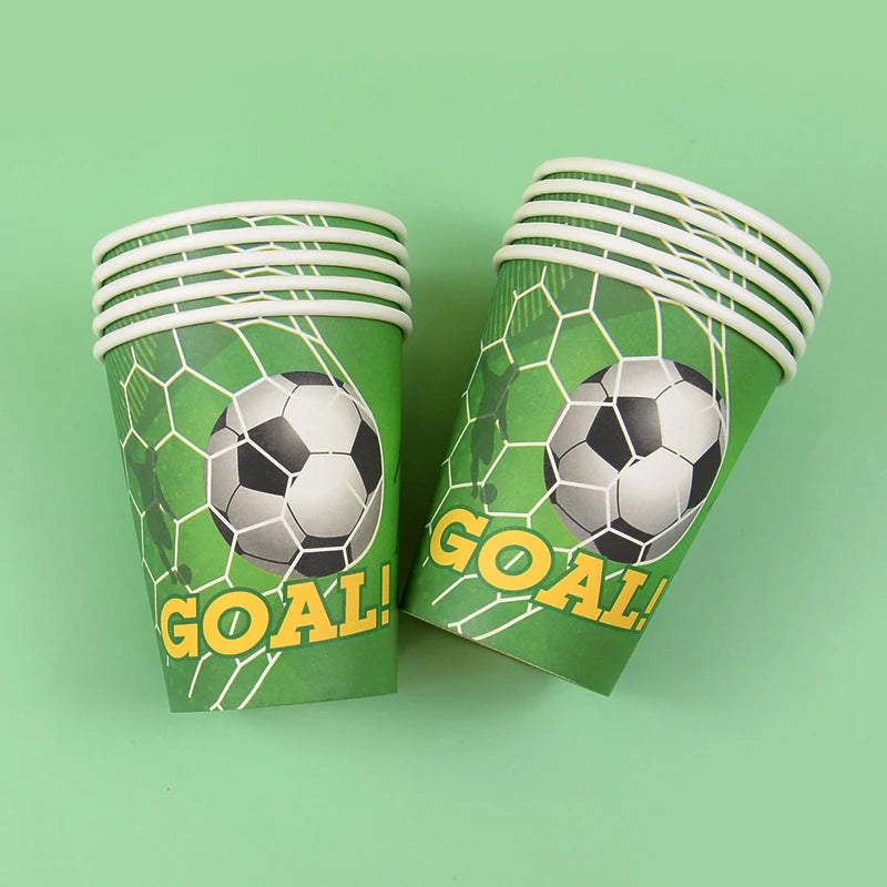 Soccer Party Disposable Tableware Paper Plates Cups Napkins Tablecloth Kids Boys Football Birthday Party Decoration Supplies