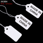 100pcs Jewelry and Jewelry Small Tags DIY Blank Hanging Rope Small Hang Tags Cowhide Elastic Thread Hanging Tags Price Tag