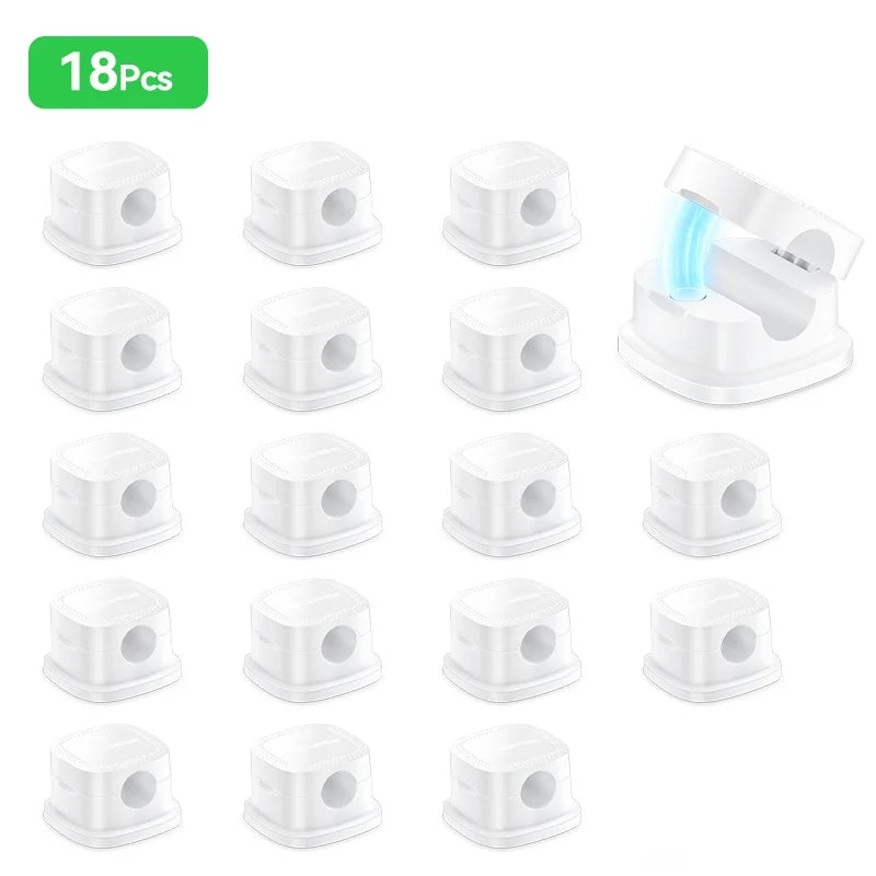 ROCOREN Magnetic Cable Organizer Self Adhesive Wire Holder Under Desk Adjustable Cable Management Wire Keeper Cable Holder Clips 6-30PCS