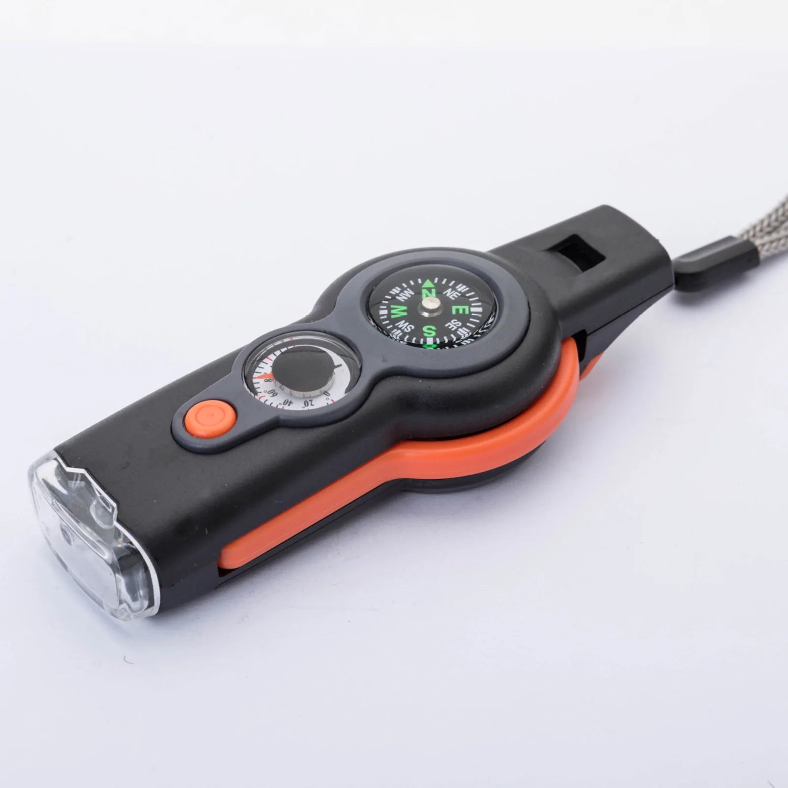 Emergency Survival Whistle 7 In 1 With LED Light Compass And Thermometer Outdoor Emergency Kit For Hiking Camping Compass Tool