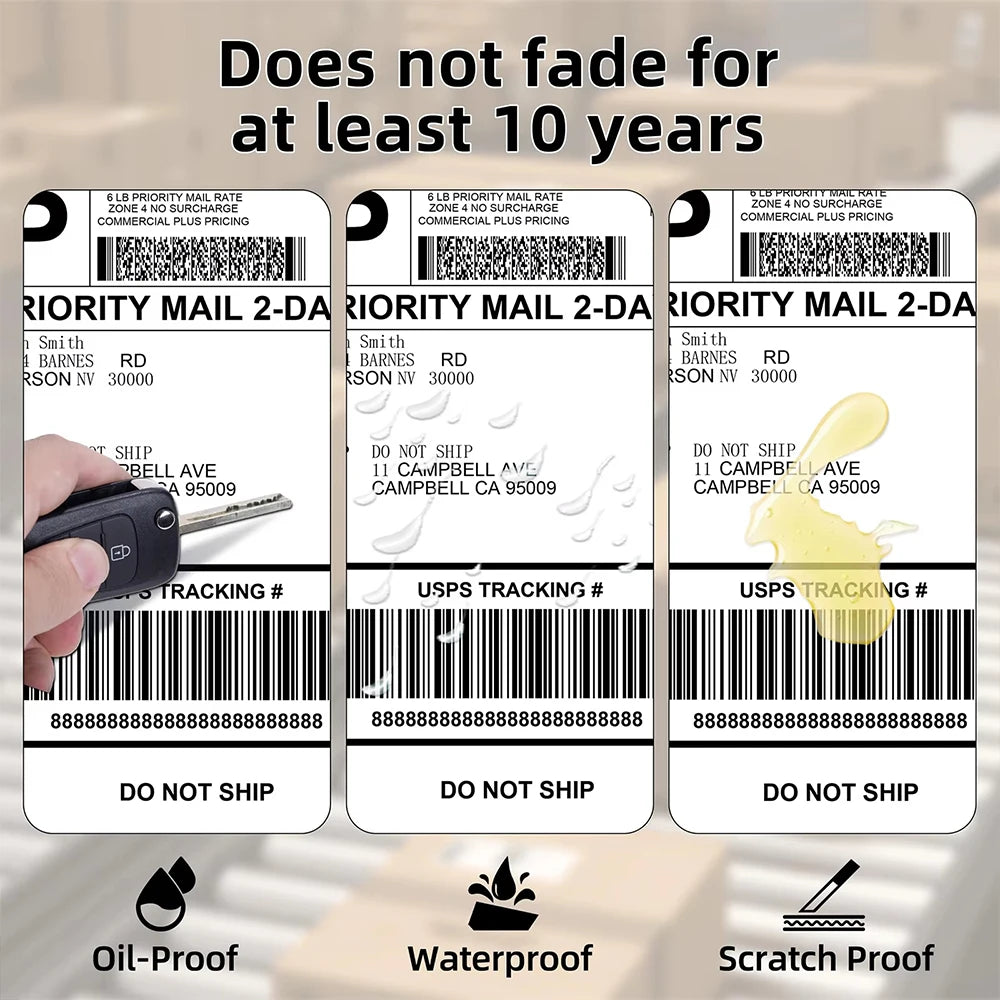 4x6 Inch Direct Thermal Label 100/200/300 Sheets Adhesive Shipping Labels Paper for 9220/9210/246S DHL UPS Express Barcode