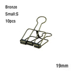 10Pcs Mini Paper Clip Black Sliver Binder Clips Page Holder Office Study Binder Clips Photo Clamp Office School Desk Organizer