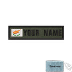 1PC 10cmX2.5cm Custom Name Flag Patch Stripes Badge Iron On Or Hook Loop Armband Germany Luxembourg Armenia Serbia green