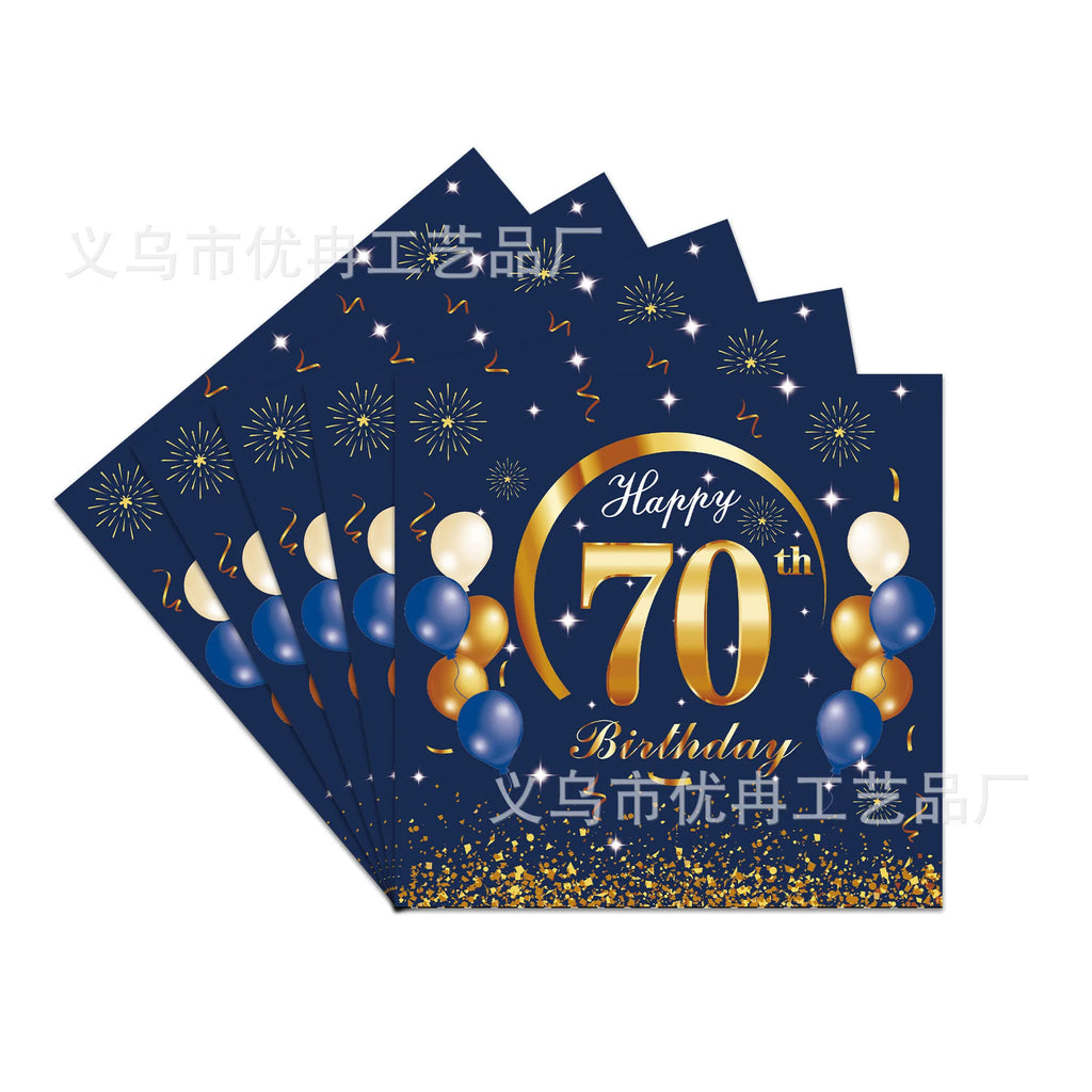 18th 30th 40th 50th 60th 70th Birthday Decorations Men Women Blue Birthday Happy Birthday  Plates Cup Tableware Anniversary