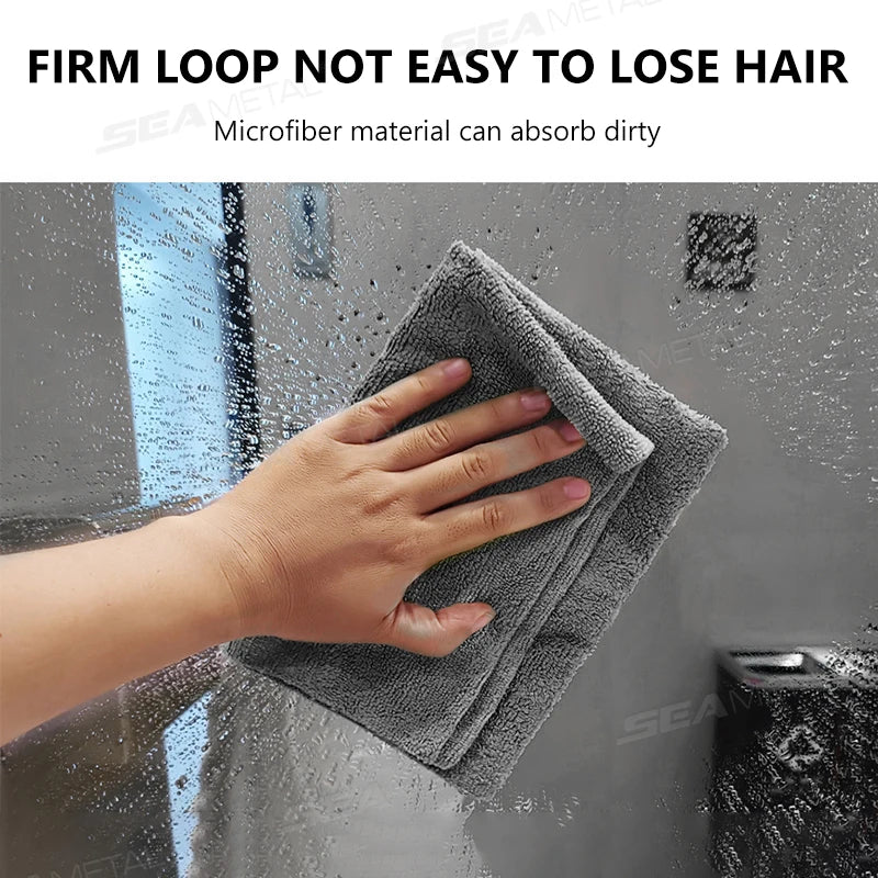 SEAMETAL 3/5/10pcs Car Wash Microfiber Towel Soft Edgeless Car Polishing Cloth Waxing Towel 40X40CM for Car Cleaning Accessories