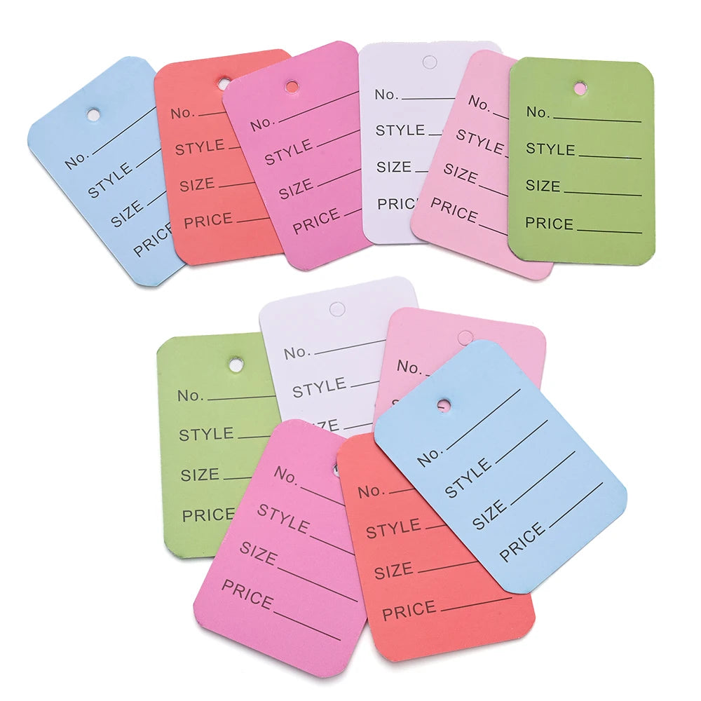 3.5x5cm 100PCS Price Tags Clothing Tag Multi-Colors Merchandise Marking Tag Display Label for Product Jewelry Clothing Tags