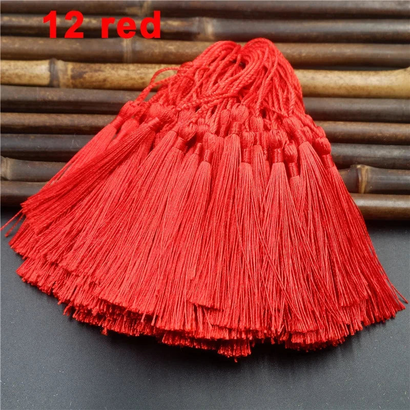 100pcs/lot 13cm Tassel Silk Fringe Silky Floss Bookmark Tassels Mini Tassels For DIY Craft Jewelry Making Souvenir Bookmarks
