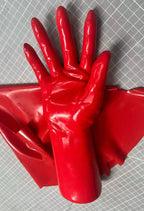 latex fetish gloves women  gummi wetlook long opera sexy glooves
