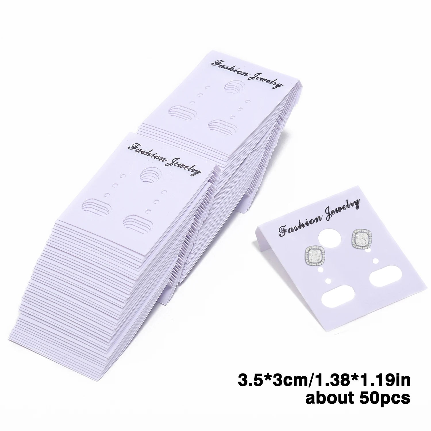 50pcs/pack 3.5x3cm Jewelry Earrings Packaging Display Card Earring Ear Studs Price Tag Earring Post Holder for Jewelry Findings