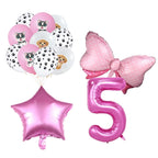 Pink Dog Paw Birthday Party Decor Disposable Tableware Gift Bag Backdrop Cake Topper Banner Plate for Kid Girl Party Supplie Set