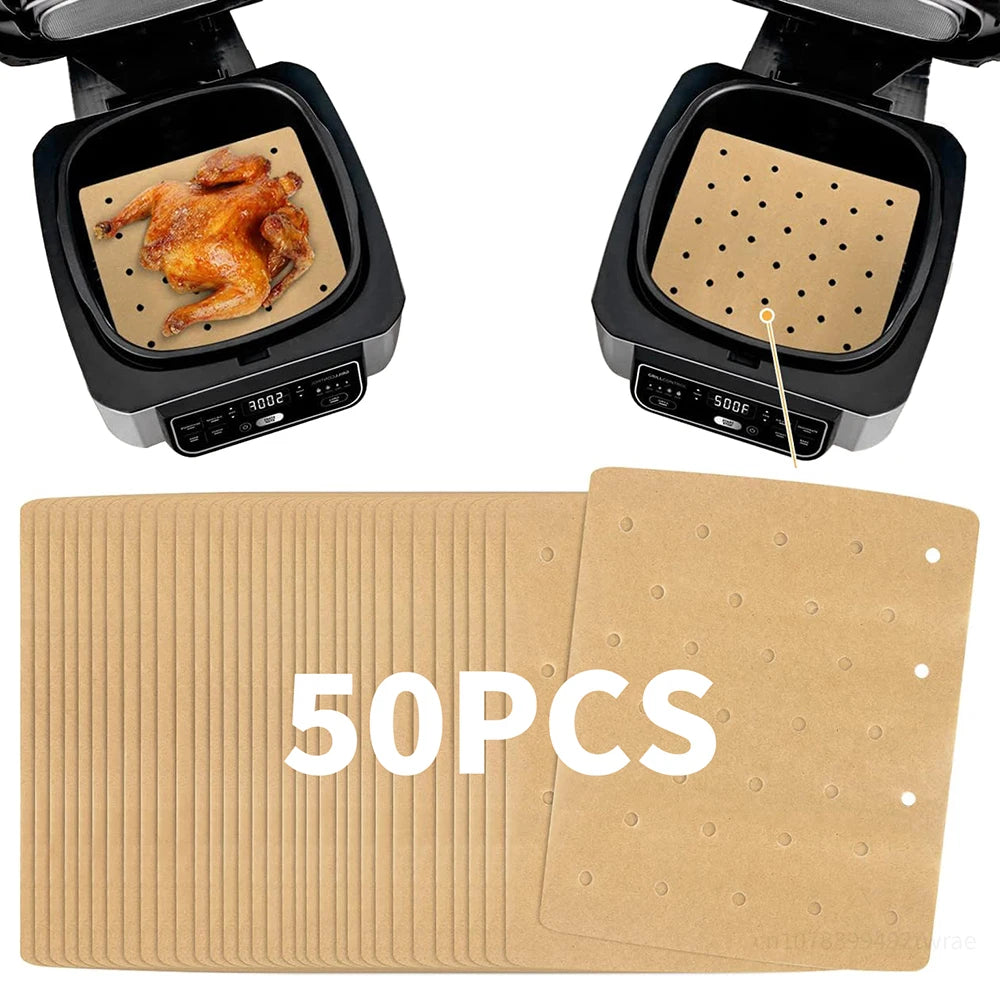 50pcs Air Fryer Parchment Paper For Ninja Foodi Grill 5-in-1 AG301 Ninja Foodi Accessories Air Fryer Accessories Air Fryer Liner