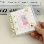 Mini Transparent 3 Ring Binder Covers, Beaded Storage Soft Notebook Closure Loose Leaf Folder Round Ring Cover Protector Button
