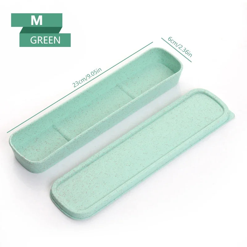 Portable Travel Tableware Eco-friendly Storage Box Case Food Grade Dinnerware Kitchen Fork Spoon Box Kid Cutlery Set Organizer