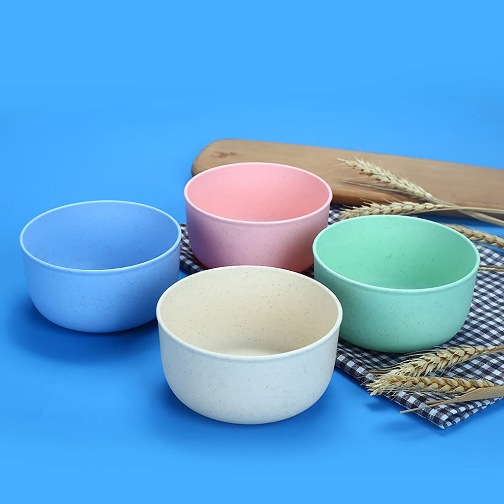 Fork Spoon Chopsticks Bowls Cup Dish Dinnerware Set High Grade Wheat Straw Tableware Children's Unbreakable Dishes Camping Set