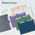 8 Pocket Expanding Accordion File Organizer | Letter Size Dark Green Folder | Portable Document Storage With Classification Labels