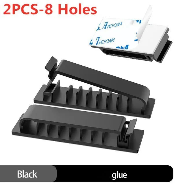 Cable Organizer Self Adhesive Cable Clips USB Cable Management Clamp Car Home Desk Wall Cord Holder Charging Wire Winder Manager