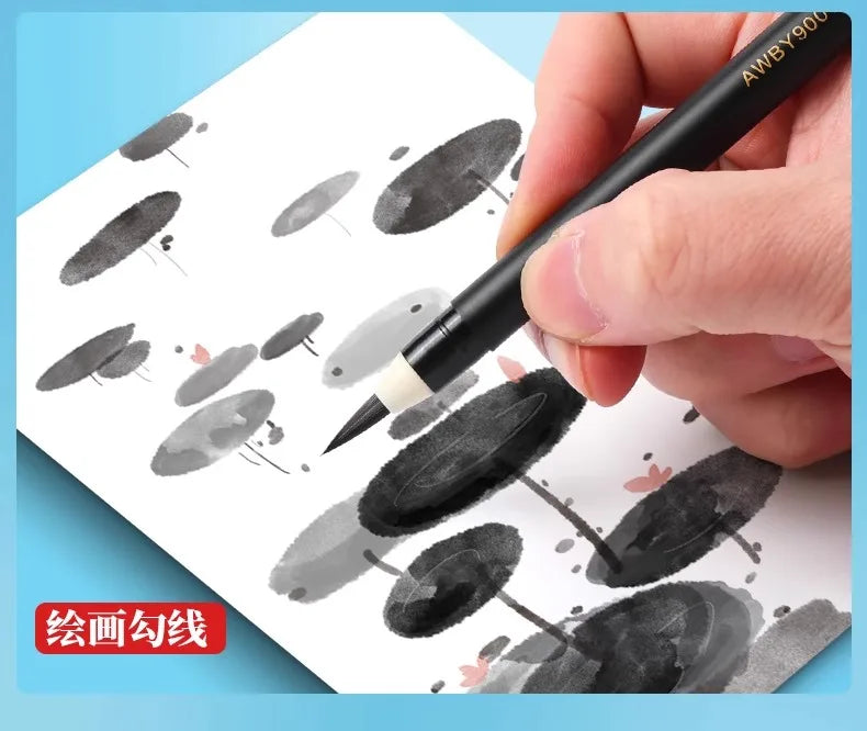 M&G Professional Calligraphy Brush with Ink Soft Tip No Need to Dip Chinese Pai Writing Tool for Practice