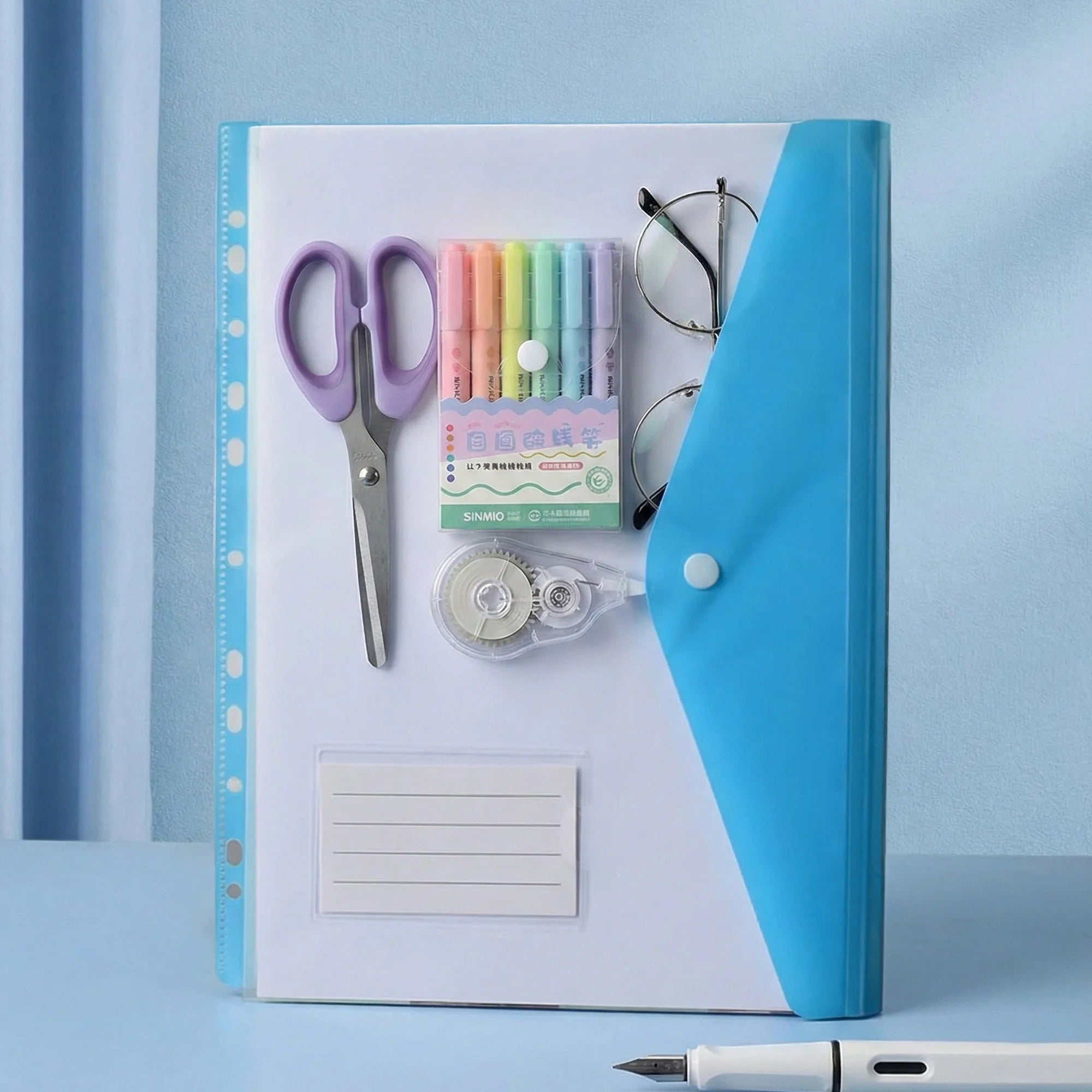 3-6pc 11Hole Binder Ring Folder A4 Large Capacity Loose Leaf Folders Portable School Student Exam Paper Storage Office Organizer