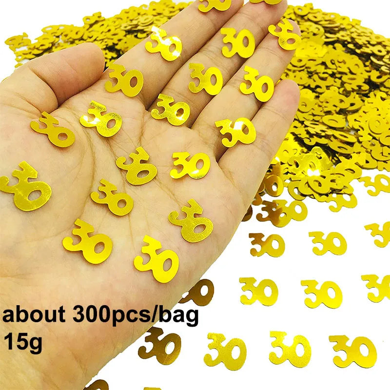 Happy Birthday 30 Year Old Disposable Tableware Black Gold Plate Tablecloth Banner For 30th Birthday Party Decorations  Supplies