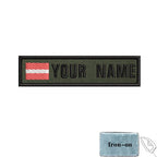 1PC 10cmX2.5cm Custom Name Flag Patch Stripes Badge Iron On Or Hook Loop Estonia Austria Bulgaria Hungary Romanian Ireland green
