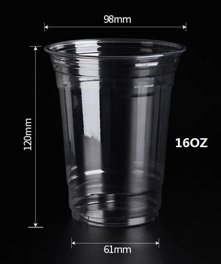 50 Sets 12/16/20/24OZ Clear Plastic Cups Lids and Straws for Iced Coffee Cups Disposable Smoothie Cups for Cold Drink Free BPA