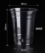 50 Sets 12/16/20/24OZ Clear Plastic Cups Lids and Straws for Iced Coffee Cups Disposable Smoothie Cups for Cold Drink Free BPA
