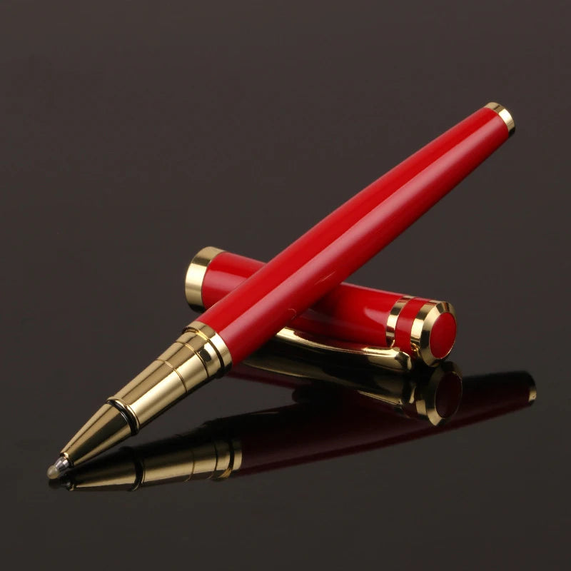 Luxury Metal Silver Black Signature Ballpoint Pens for Business Writing Office Supplies Stationery Customized Logo Name Gift