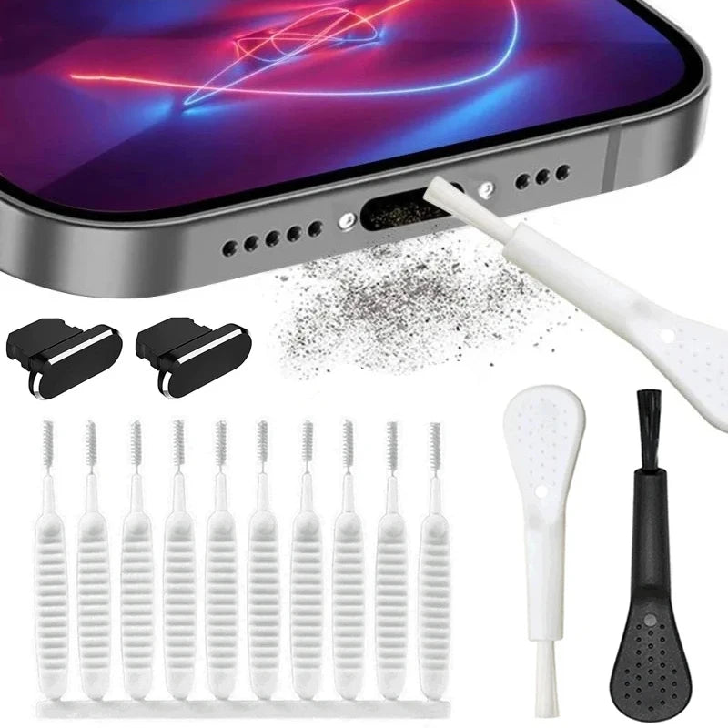 Mini Mobile Phone Speaker Cleaning Brush Set Dust plug for iPhone 15 iPad Keyboard Earphones Charing Port Cleaner Kit Universal