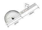 High Precision Stainless Steel Protractor Angle Gauge 180 Degrees 0-10CM Adjustable Semicircle Protractor Angle Measuring Tool