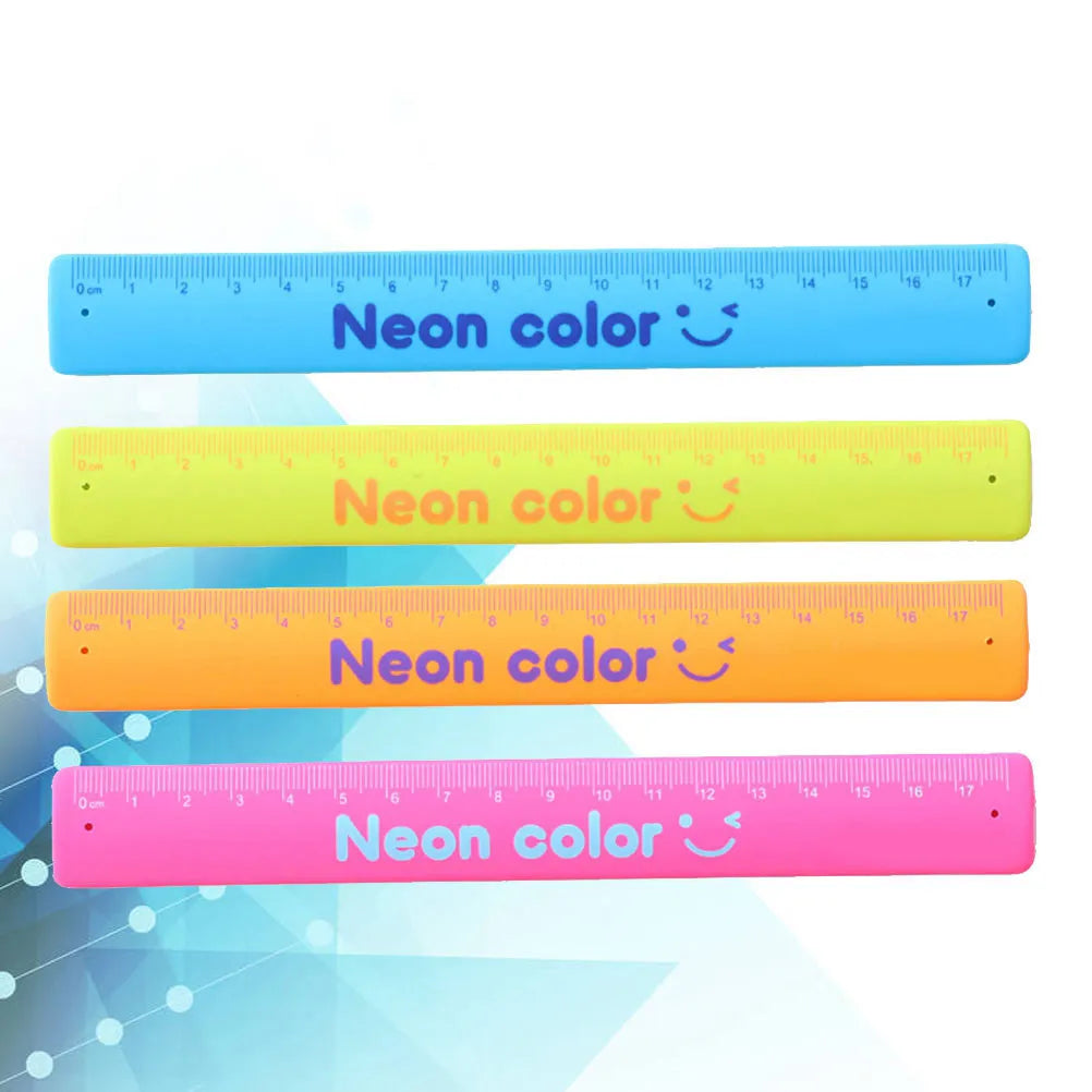 4Pcs 180Mm Flexible Silicone Ruler Bracelet Kids Measure Tool Foldable Pocket Pencil Box Wristband Learning Aid Birthday Gift